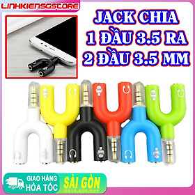 Mua Jack CỤC chia chuyển 1 đầu 3.5mm ra 2 đầu jack loa và mic