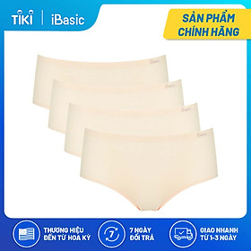 Combo 4 quần lót nữ không đường may bonding thoáng khí lưng cao iBasic PANW139 - 4 Da hồng phấn - L