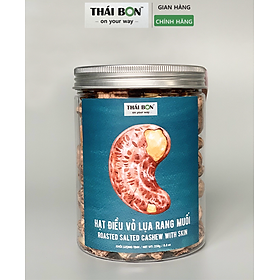 Hạt điều vỏ lụa rang muối hộp 250g - Hạt dinh dưỡng Thái Bon