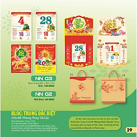 Lịch 2026 - Bloc Trung Màu Phong Thủy Tài Lộc (chỉ Bloc Rời)