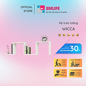 Kệ gỗ treo tường trang trí hiện đại SMLIFE Wicca  | Gỗ MDF dày 17mm chống ẩm | D127xR20xC33.5cm -  Màu