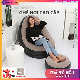 Mua Ghế Hơi Tựa Lưng Ghế Bơm Hơi Cao Cấp Không Xì Khí Kèm bơm điện và miếng vá dự phòng