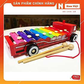 Xe kéo kết hợp đàn gõ âm thanh hình xe tải đồ chơi gỗ Nam Việt