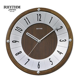 Đồng hồ treo tường Nhật Bản Rhythm CMG991NR06, dùng pin (AA x 1), KT 32.5 x 4.5cm, trọng lượng 980g, vỏ gỗ, màu nâu
