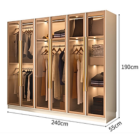 Mua TỦ QUẦN ÁO CÁNH KÍNH OHAHA CÓ KÈM ĐÈN LED - TCK004