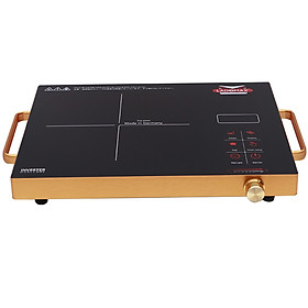 Mua Bếp Hồng Ngoại 2200W Ladomax Ha-666 Inox Viền Vàng Mặt Kính Germany Nấu Mọi Loại Nồi Chảo Điều Khiển Cảm Ứng Và Núm Xoay Tiện Lợi-Hàng Chính Hãng