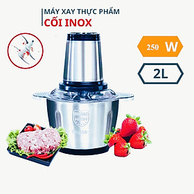 Mua Máy Xay Thịt Đa Năng  Cối INOX 304  Dung Tích 2L  Công Suất 250W  4 Lưỡi Kép  Cối Xay Thực Phẩm Rau Củ Quả - Hàng Chính Hãng
