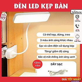 Mua Đèn Học Để Bàn Đọc Sách Tích Điện Đèn Kẹp Bàn Học Giá Sách Bảo Vệ Mắt 3 Màu Ánh Sáng Khác Nhau Bóng Led Không Nóng Xoay 360 Độ - Hàng Nhập Khẩu
