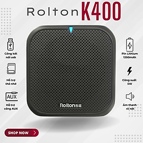 Mua Loa trợ giảng ROLTON K400 – Công suất 5W  Kết nối đa dạng USB Thẻ nhớ Micro SD AUX In  Pin Lithium 1200mAh 10-15 tiếng sử dụng  Âm thanh sống động  Nhỏ gọn tiện lợi  Mic đeo tai rõ nét  Giải pháp cho giảng dạy  hướng dẫn viên  bán hàng - Hàng nhập khẩu