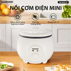 Mua Nồi Cơm Điện Mini SAMONO Dung tích 1 Lít Lòng nồi chống dính Mâm nhiệt bằng hợp kim nhôm SW - RCEC10 - HÀNG CHÍNH HÃNG