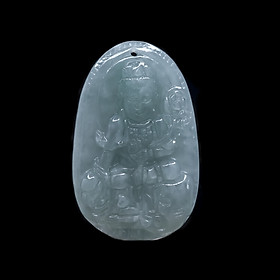 Mặt dây chuyền Phổ Hiền Bồ Tát Cẩm Thạch tự nhiên - Phật Bản Mệnh cho người tuổi Thìn, Tỵ - PBMJAD04 VietGemstones (Mặt kèm sẵn dây đeo)