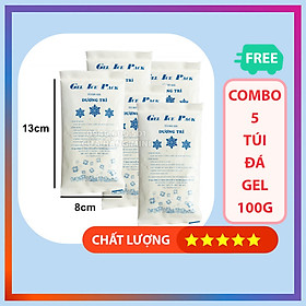 Combo 5 Túi Đá Khô Đá Gel Giữ Lạnh 100g Bảo Quản Đồ Ăn, Kem, Trái Cây