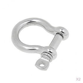4mm Marine Stainless Steel Screw Pin 2pcs  Bow Shackle Sailing Rigging