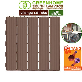 Vỉ Nhựa Lót Sàn Greenhome, Catleza, D30xR30cm, Độ Bền 5 Năm, Dễ Lắp Đặt, Trang Trí Ban Công, Sân Vườn, Hồ Bơi