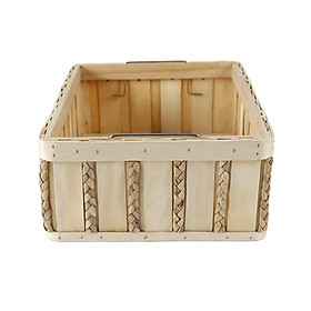 Wood Storage Basket Display Desktop Frame Case for Bedroom Dorm Decorative
