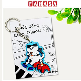 Móc Khóa Gỗ - Mèo Café Vỉa Hè - Meosso