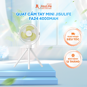 Mua Quạt Cầm Tay Mini Jisulife FA24 Mát 360 Độ | Pin 4000mAh Sử Dụng 12h | Chân Quạt Linh Động | Hàng Chính Hãng