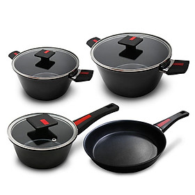Mua Bộ nồi đáy từ hợp kim nhôm phủ PTFE Kims cook chống dính  2 mặt