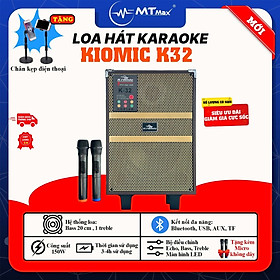 Mua Loa Karaoke Kiomic K32 - Loa Xách Tay Bluetooth Cao Cấp Giá Rẻ Bass 20Cm Chất Âm Mạnh Mẽ Uy Lực Tặng Kèm 2 Micro Không Dây và Kẹp Điện Thoại L7 Bảo Hành 6 Tháng Hàng chính hãng