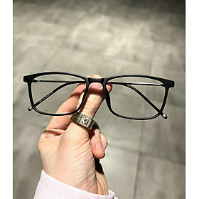 Kính mắt thời trang nam nữ dáng chữ nhật gọng kim loại nhẹ