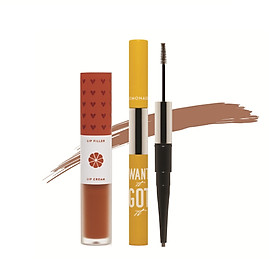 Combo Son kem lì Lemonade Perfect Couple Lip Love Edition và Chì kẻ mày 2 đầu Want It Got It