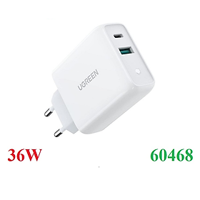 Mua Củ Sạc nhanh 2 cổng USB A và USB Type-C 36W Ugreen 60468 màu trắng - Hàng chính hãng