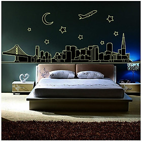 Mua Decal dán tường Dạ quang thành phố đêm AmyShop DDQ003 (70 x 200 cm)