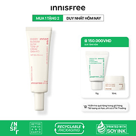 Kem dưỡng ẩm làm sáng chống nắng cho da innisfree Cherry Blossom Glow Skin-Fit Tone-Up Cream SPF 50+PA++++ 50ml