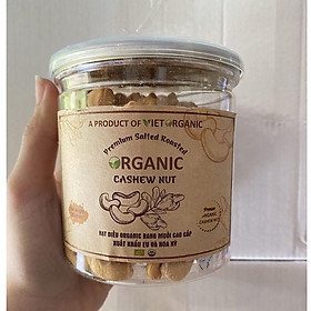 Hạt điều hữu cơ rang muối bóc lụa Việt Organic 220g