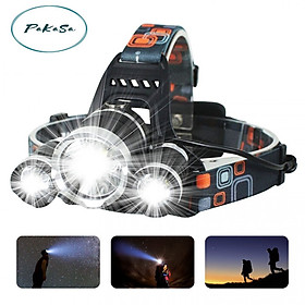 Đèn Pin Đội Đầu 3 Bóng Led T6 2 Pin Sạc 16850 - Hàng Chính Hãng 