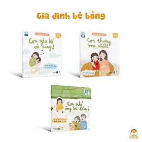 Sách thơ - Bộ Gia đình Bé Bỏng 3 cuốn bồi cứng cho bé 0-3 tuổi dễ đọc, dễ nhớ