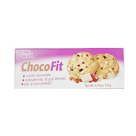 Bánh Quy ChocoFit Vị Yến Mạch Và Bắp, Socola Trắng, Goji Berries Và Nam Việt Quất 135G