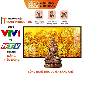 Đèn Hào Quang Phật In Tranh Trúc Chỉ NGANG DECORNOW, Trang Trí Ban Thờ Cho Tượng Phật, Hào Quang Trúc Chỉ DCN-25