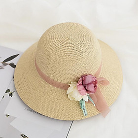 Nón cói mềm dễ dàng gấp gọn bỏ balo vành 9Cm có dây điều chỉnh vòng đầu 5 màu phối hoa nơ chữ