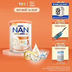 Sữa bột NAN INFINIPRO A2 3 với công thức đầu tiên chứa đạm A2, 5HMO & Lợi khuẩn kép nhập khẩu Thụy Sĩ - Hộp 800g (2 - 6 tuổi)