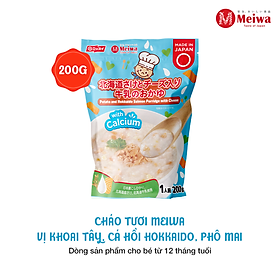 Cháo tươi Meiwa vị khoai tây, cá hồi hokkaido, phô mai cho bé từ 12 tháng tuổi