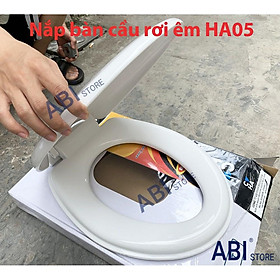 Nắp bệt bồn cầu rơi êm Hùng Anh HA05 hàng cao cấp, nắp đậy bàn cầu toilet dày đẹp