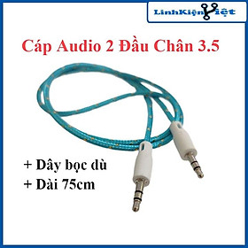 Dây cáp Audio 2 đầu 3.5mm 3 nấc AUX bọc dù, cáp chuyển đổi âm thanh bện 3.0 màu ngẫu nhiên