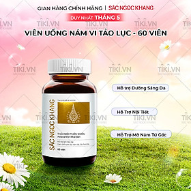 Viên uống Sắc Ngọc Khang Vi tảo lục (60 viên) giúp trẻ hóa làn da xua tan vết nám, hỗ trợ cân bằng nội tiết tố, bổ huyết, điều kinh, hỗ trợ giảm các triệu chứng tiền mãn kinh