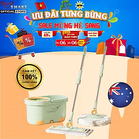 Mua Bộ Cây Lau Nhà Thông Minh 360 Độ Dozzi DZA336 Kèm 4 Bông Lau - Hàng Chính Hãng