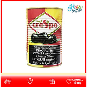 Trái oliu đen không hạt crespo 387gr – pitted ripe olives