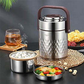 Mua Camen Hộp Đựng Cơm Inox 304 1900Ml KC 3 ngăn Giữ Nhiệt Lâu Chống Tràn Đổ