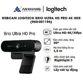 Mua Webcam Logitech BRIO - 4K Ultra HD  tự động chỉnh sáng & lấy nét  mic kép to rõ loại bỏ tiếng ồn  góc rộng 78 độ - Hàng chính hãng - Bảo hành 12 - 36 tháng