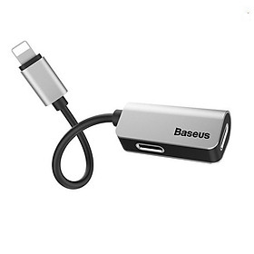 Bộ chia cổng Lightning 1 thành 2 Baseus L37 vừa sạc vừa nghe nhạc có thể đàm thoại cho iPhone 7/ 8/ X/Xs - Hàng chính Hãng