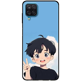 Ốp lưng cho Samsung A12 - A22 4G - Samsung F12 - M12 - Ảnh Đôi Say Hi 1 - Hàng Chính Hãng