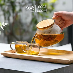 Mua Ấm trà hoa thủy tinh chịu nhiệt - Lõi thủy tinh S093 900ml Samahome Shop