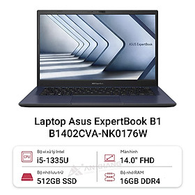 Mua Laptop ASUS ExpertBook B1 B1402CVA-NK0176W (Intel Core i5-1335U | 512GB | 16GB | Intel UHD | 14 inch FHD | Win 11 | Đen) - HÀNG CHÍNH HÃNG