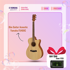 Đàn Guitar Acoustic Yamaha FS400C - Thiết kế cutaway, nhỏ gọn, phù hợp cho người mới, phù hợp cho người mới bắt đầu chơi đàn, sản phẩm chính hãng