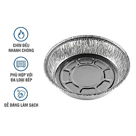 Mua Set 10 khay giấy bạc lót nồi chiên không dầu đường kính 18.5cm chịu nhiệt cao tái sử dụng nhiều lần tiện lợi 