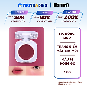 [MỚI] Má Hồng Kem Đa Năng 3-in-1 Trang Điểm Má Mắt Môi Mịn Lì Dễ Tán Bền Màu Glamrr Q Mellow Touch Lip Cheek Pot (1.8g) màu 03